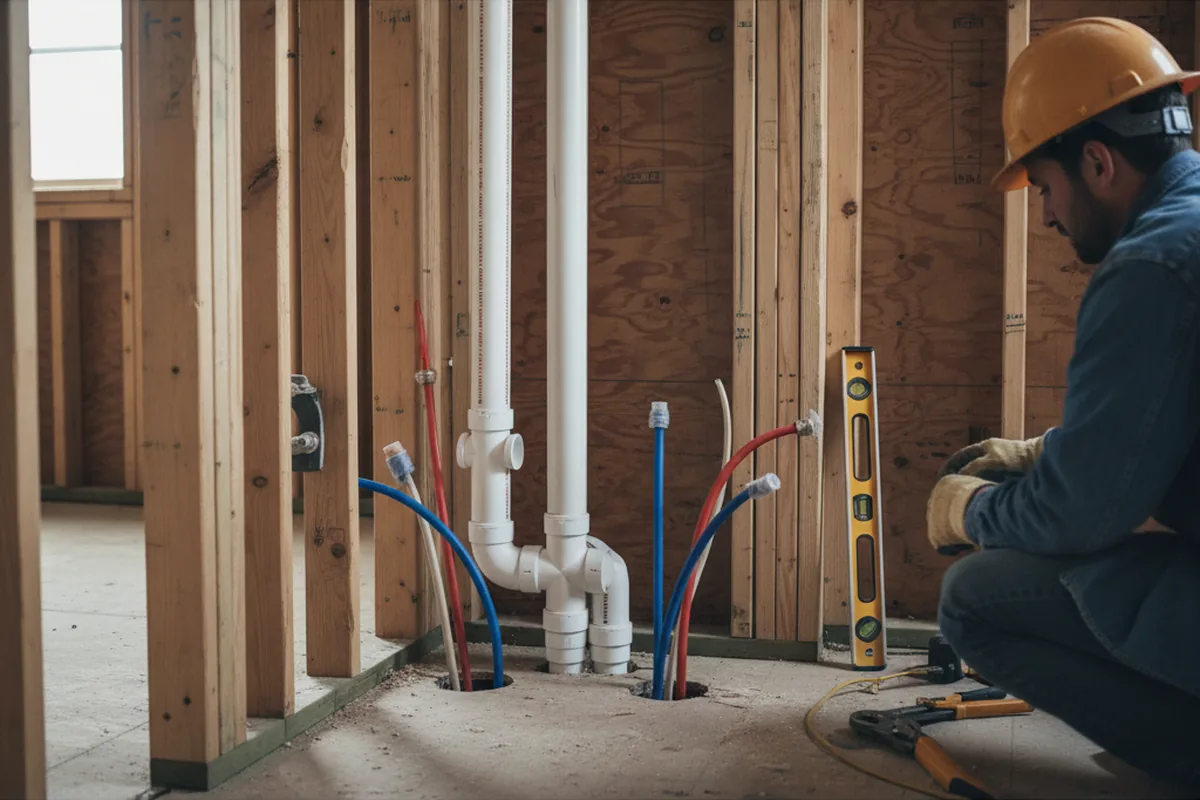 Drain and supply rough-in during Toilet Repair and Installation in Pleasant Grove